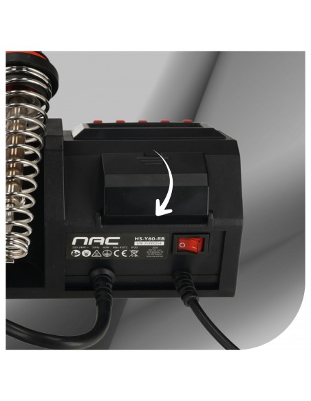 Cyfrowa stacja lutownicza grotowa kolbowa NAC 60W 200-400°C + akcesoria  7