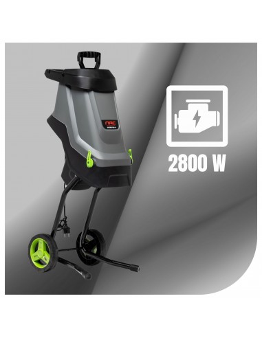 Mocny elektryczny rozdrabniacz do gałęzi rębak do drewna NAC SHE280B-BAG-W 2800W worek 45L  4