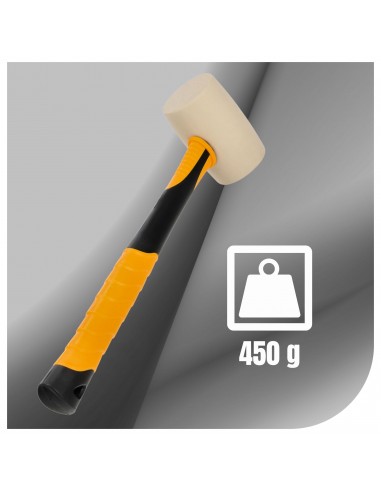 Młotek gumowy brukarski 5G antywibracyjny NAC HR-450-FB 450g  2