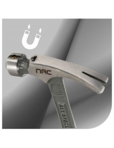 Młotek stolarski stalowy z trzonkiem antywibracyjnym 6G NAC HS-560-FG 560g  2