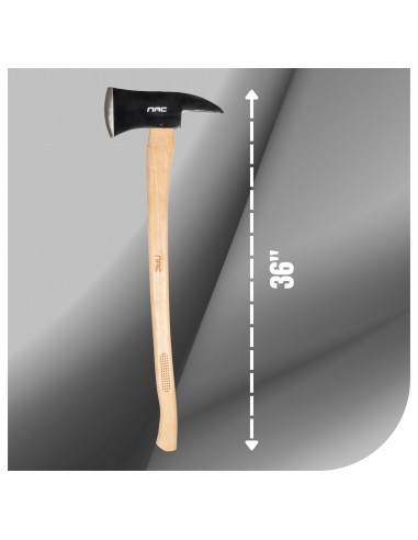 Wytrzymały topór strażacki z trzonkiem hikorowym 36″ 1600g ze szpikulcem kilofem NAC AX-160-F-HK  3