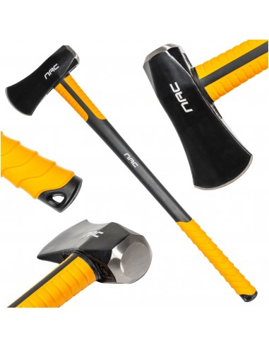 Mocna siekiera-młot rozłupujący z trzonkiem 5G Fiberglass 36″ 3600g NAC HM-360-SS-FG 