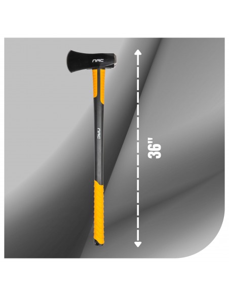 Mocna siekiera-młot rozłupujący z trzonkiem 5G Fiberglass 36″ 3600g NAC HM-360-SS-FG  4