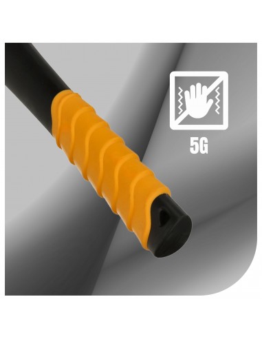 Obustronny masywny młotek kamieniarski z trzonkiem 5G Fiberglass 1500g NAC HM-150-ST-FB  3