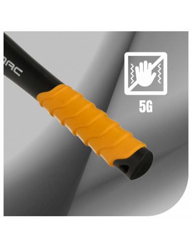 Obustronny masywny młotek kamieniarski z trzonkiem 5G Fiberglass 2000g NAC HM-200-ST-FB  3