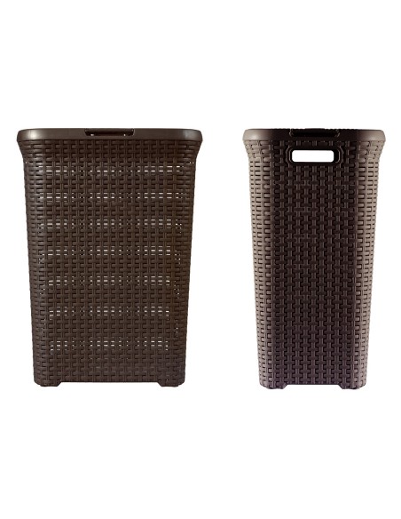 Brązowy kosz na pranie 60l Curver Rattan Style 3253920707017 13