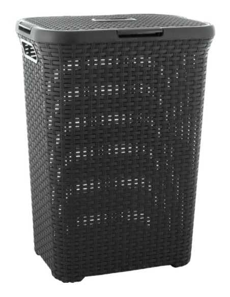 60 l kosz na pranie 60l ciemny szary Curver Rattan Style 3253920707031 14
