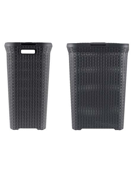 60 l kosz na pranie 60l ciemny szary Curver Rattan Style 3253920707031 20