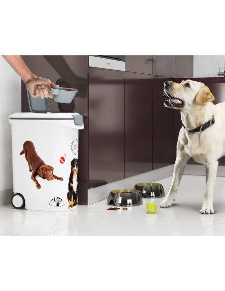 Pojemnik na kółkach na karmę dla psa 20kg 54l Curver - Pojemnik na kółkach na karmę dla psa 20kg 54l Curver 3253923906189 11