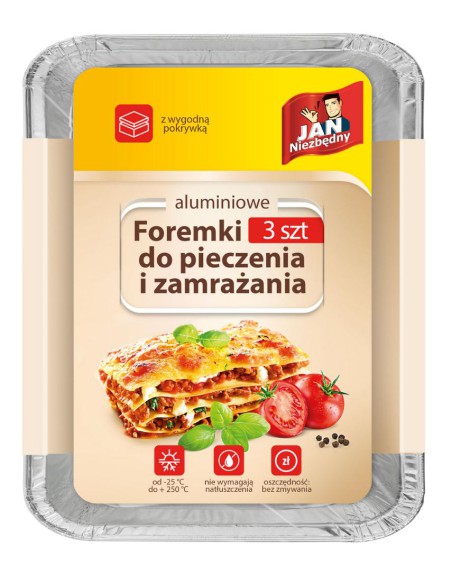 Aluminiowe foremki do pieczenia i mrożenia 3szt Jan Niezbędny 5900536234519 2