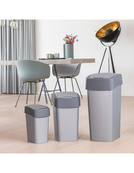 Kosz na śmieci 45L srebrny/grafitowy Curver Flip Bin - Kosze na śmieci Kosz na śmieci 45L srebrny/grafitowy Curver Flip Bin 3253922172035 11