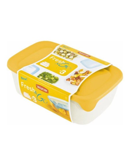 Zestaw przezroczystych pojemników na jedzenie Curver Fresh&Go 3szt - Zestaw przezroczystych pojemników na jedzenie Curver Fresh&Go 3szt 3253928026073