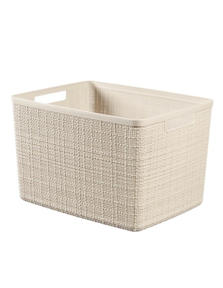 Duży pojemnik organizer 20l kremowy Curver Jute - Pudełka i koszyki Duży pojemnik organizer 20l kremowy Curver Jute 3253921907003 3